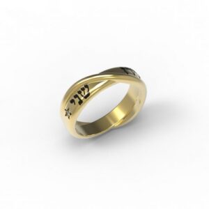 טבעות שמות-טבעת זהב עם שם חישוק נחש