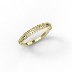 טבעות זהב-טבעת זהב משובצת יהלומים 0.14
