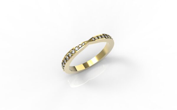 טבעות זהב-טבעת זהב משובצת יהלומים 0.21