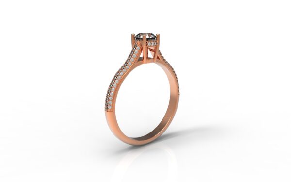 טבעות אירוסין-טבעת זהב אדום פרונטלי יהלום 0.50