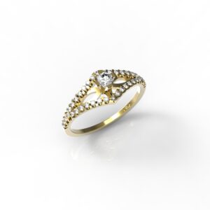 טבעות אירוסין-טבעת זהב יהלומים 0.20