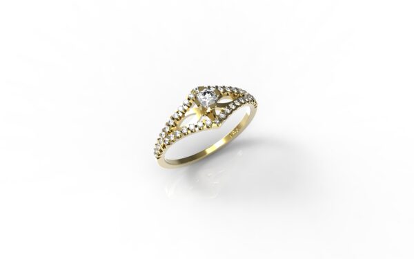 טבעות אירוסין-טבעת זהב יהלומים 0.20