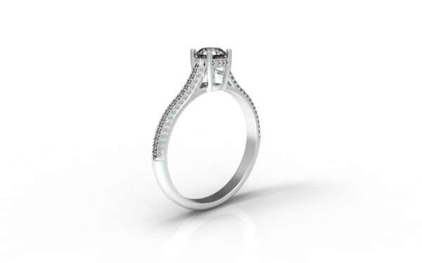 טבעות אירוסין-טבעת זהב לבן פרונטלי יהלום 0.50